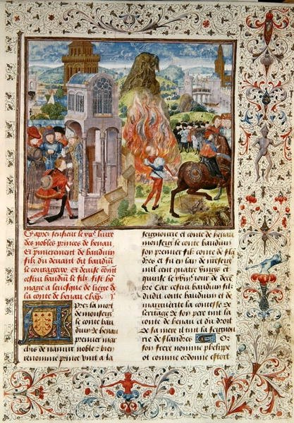 女士149 t.3 fol.172 Baldwin VI在父亲去世后，由Jacques de Guise先生去世 作者 法语学校