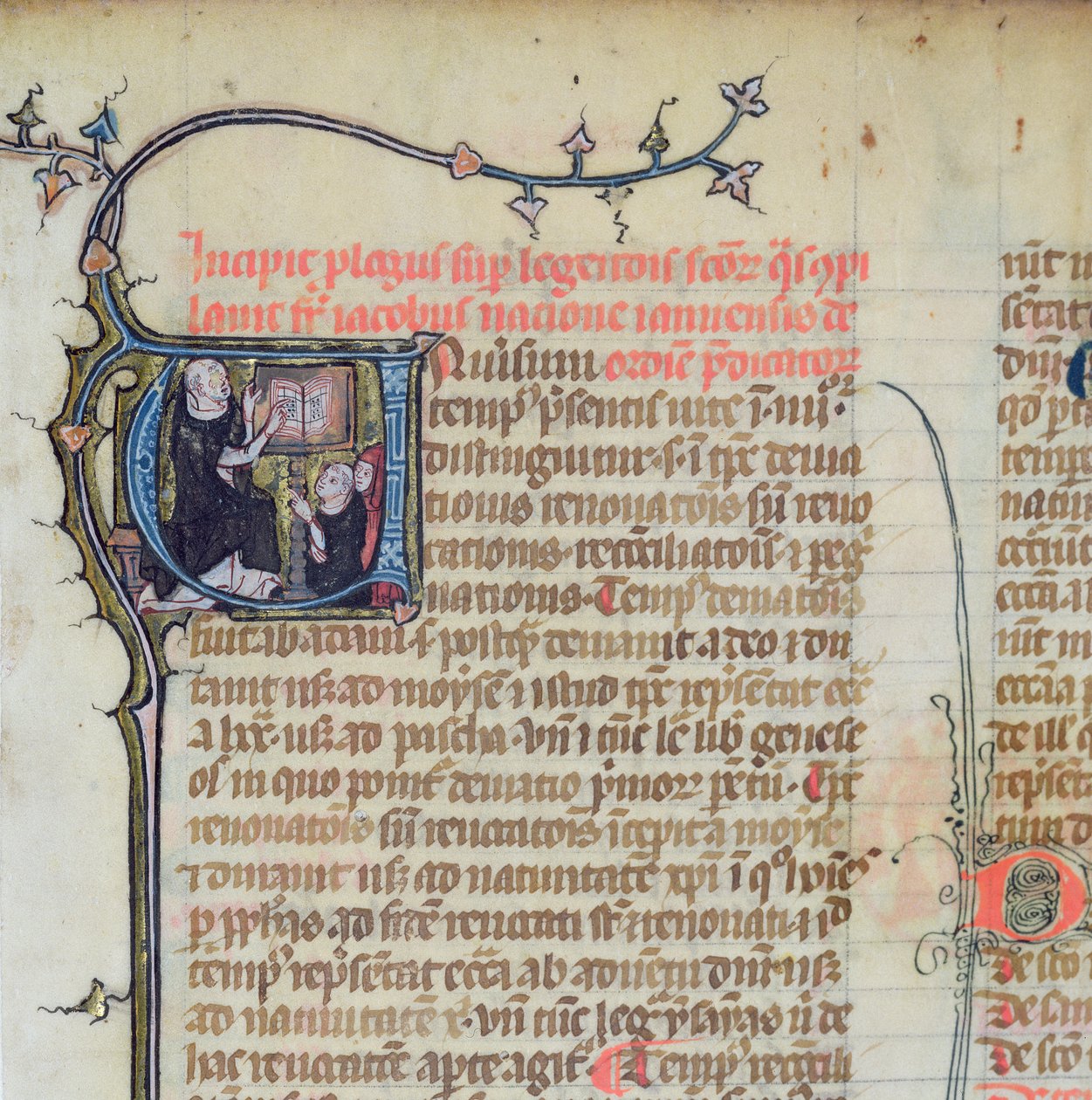1721 Fol.1女士多米尼加僧侣讲授另外两名僧侣，来自Legenda Sanctorum Aurea by Jacques de Voragine 作者 法语学校