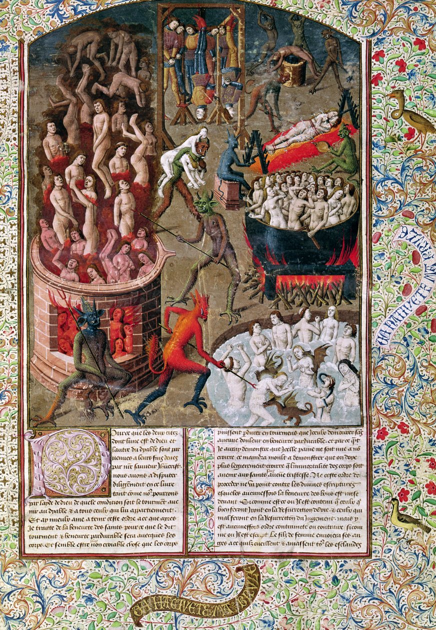 246 f.383r地狱女士，来自Hippo的St. Augustine的De Civitate Dei的法语翻译（354-430） 作者 法语学校
