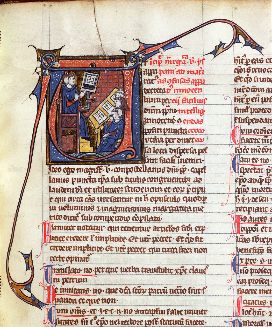 女士31 Fol.278规范法学硕士及其学生，来自教皇英诺森四世的Quinque Libros Decretalium仪器（d.1254） 作者 法语学校