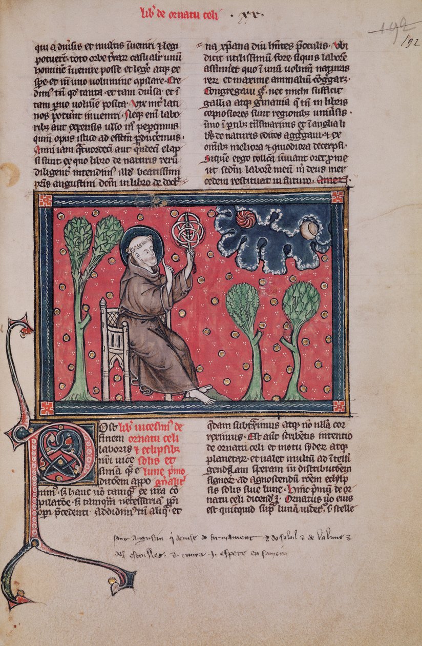 女士320 Fol.192 The Heavens，来自De vanura，由Thomas van Cantimpre撰写（1201-72） 作者 法语学校