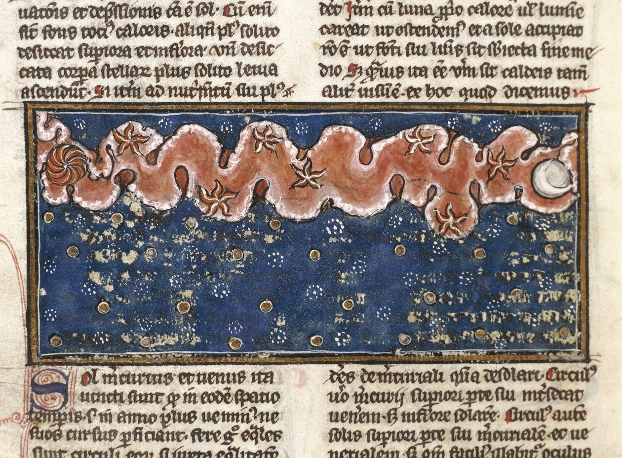 Ms 320 Fol.192r Planets，来自 Thomas van Cantimpre (1201-72) 的“De Natura rerum”（牛皮纸） 作者 法语学校