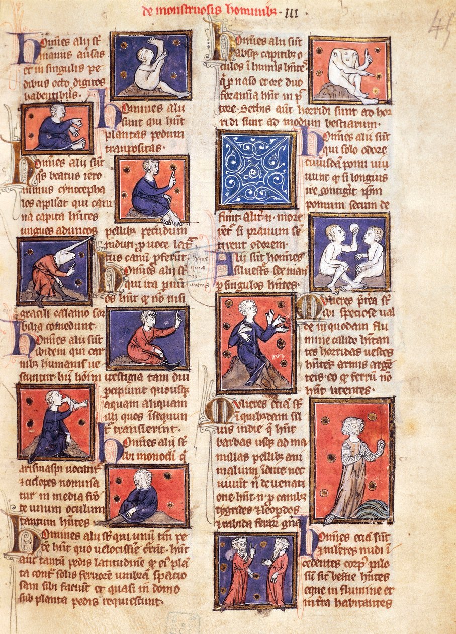 Ms 320 Fol.45r Monsters, from 