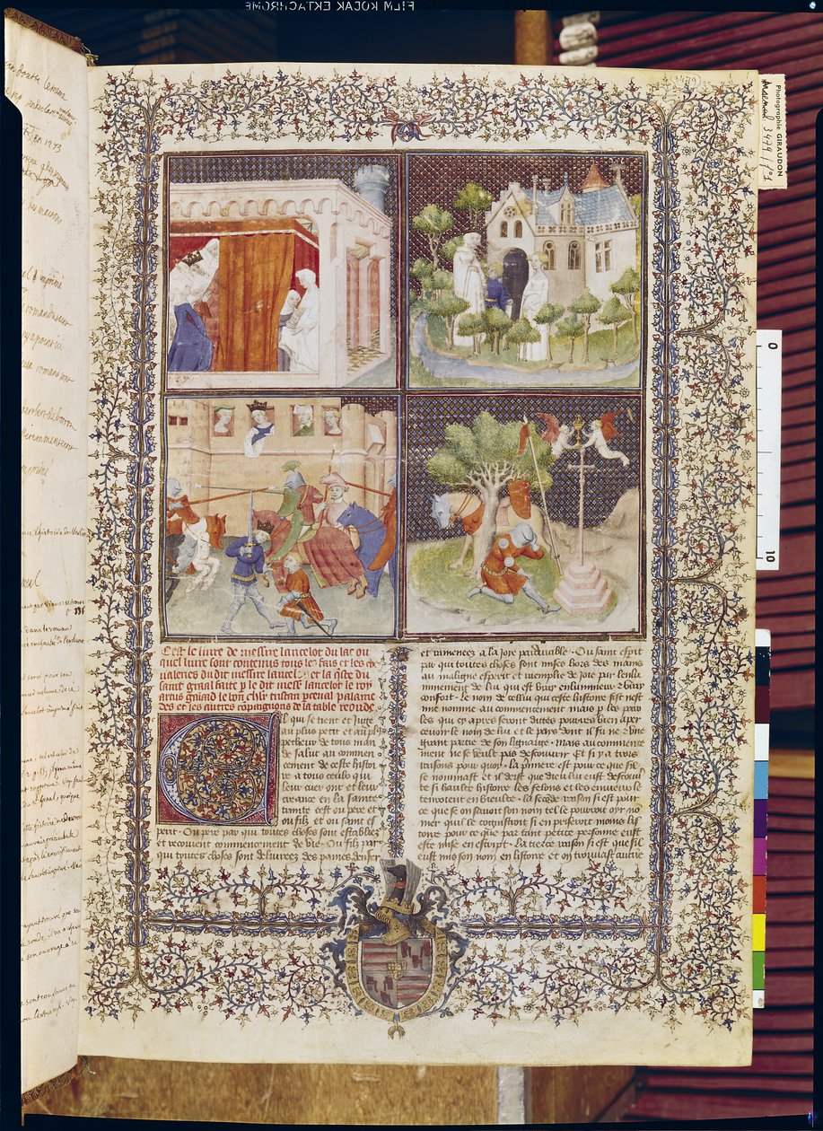 3479 t.1 f.1女士来自Livre de Messire Lancelot du Lac的Lancelot故事和寻求圣杯的故事 作者 法语学校