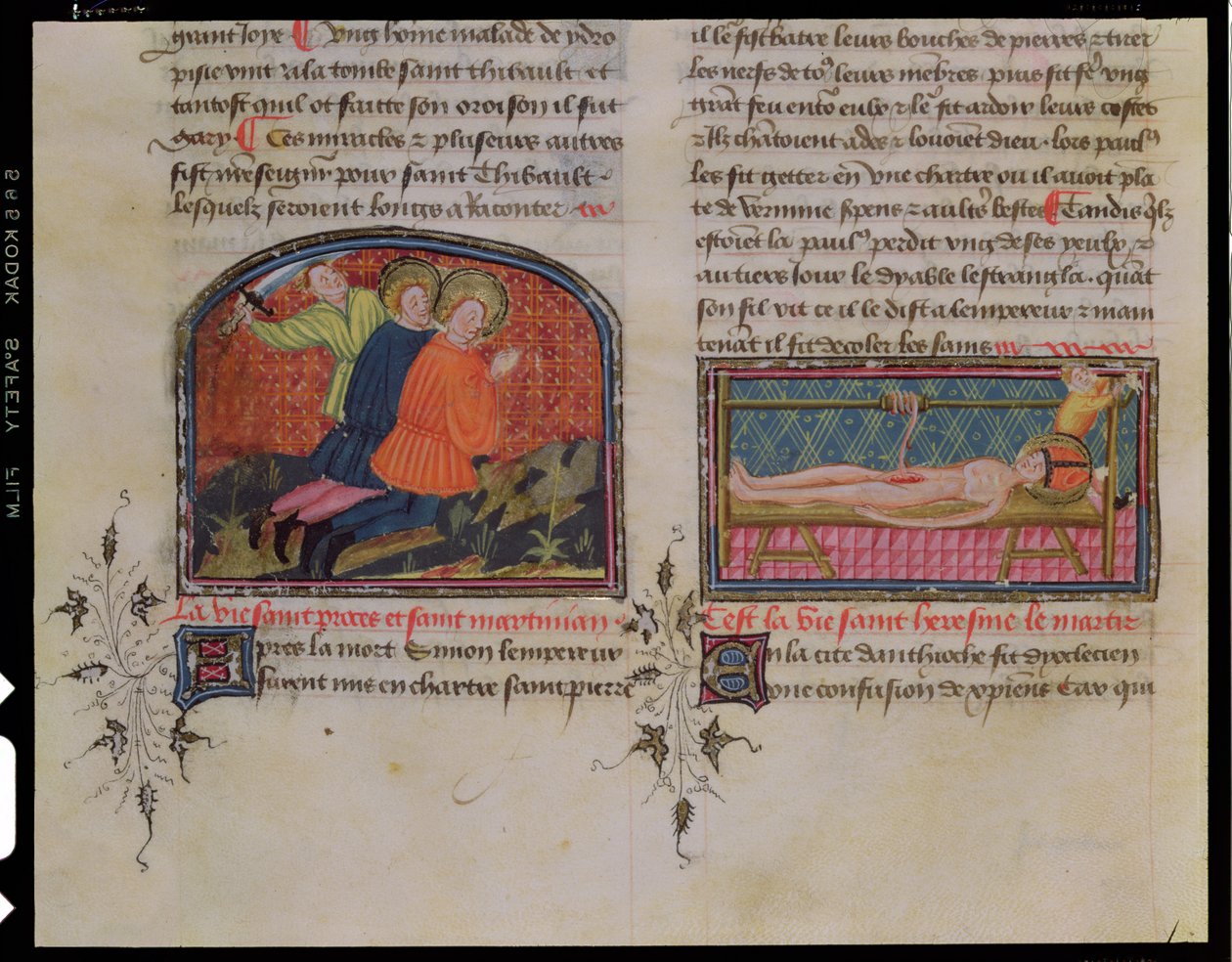 3682女士斩首St. Processus和St. Martinian以及St. Erasmus的殉难，来自Legenda Sanctorum Aurea by Jacques de Voragine 作者 法语学校