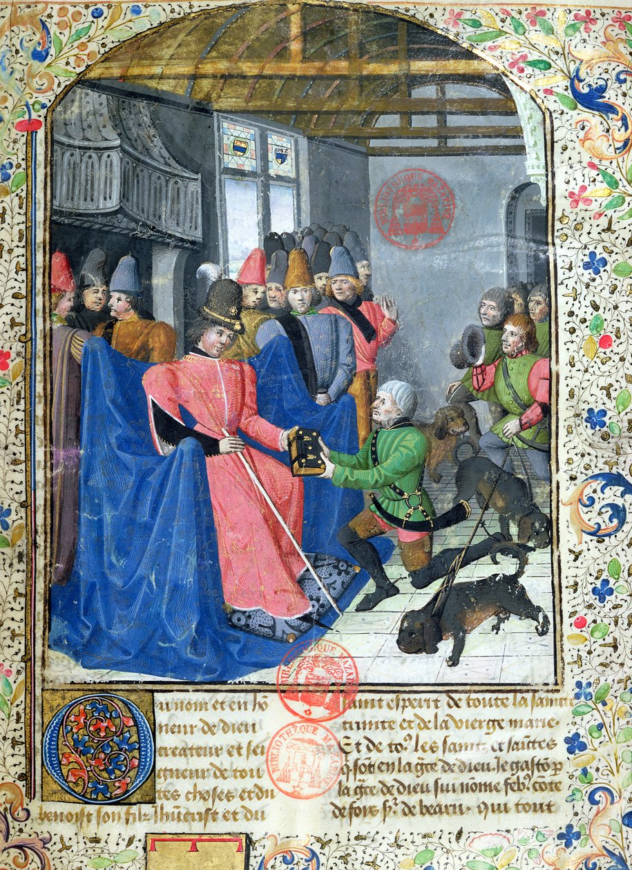 3717 Huntsman女士向作者提供了他的狩猎论文副本，来自Livre de la Chasse的Gaston Phebus de Foix（1331-91） 作者 法语学校