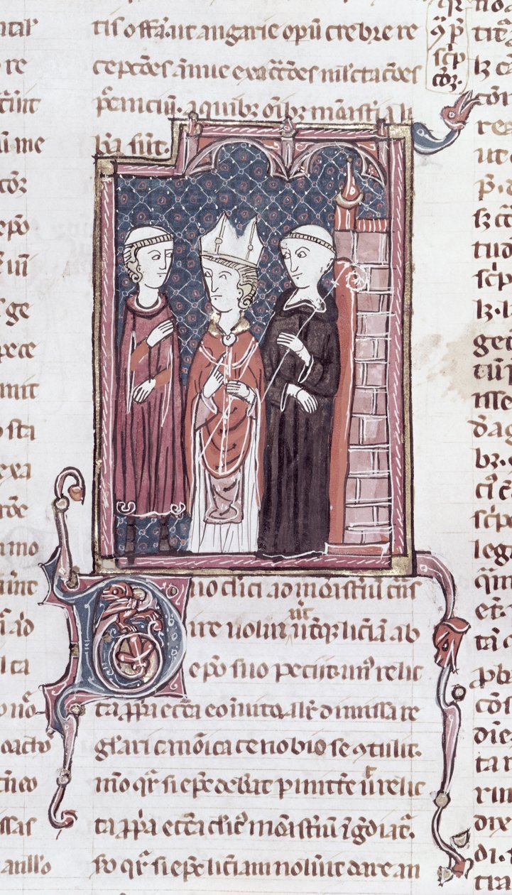 373 fol.51v来自Decrets de Gratien的一位僧侣，一位主教和一位住持 作者 法语学校