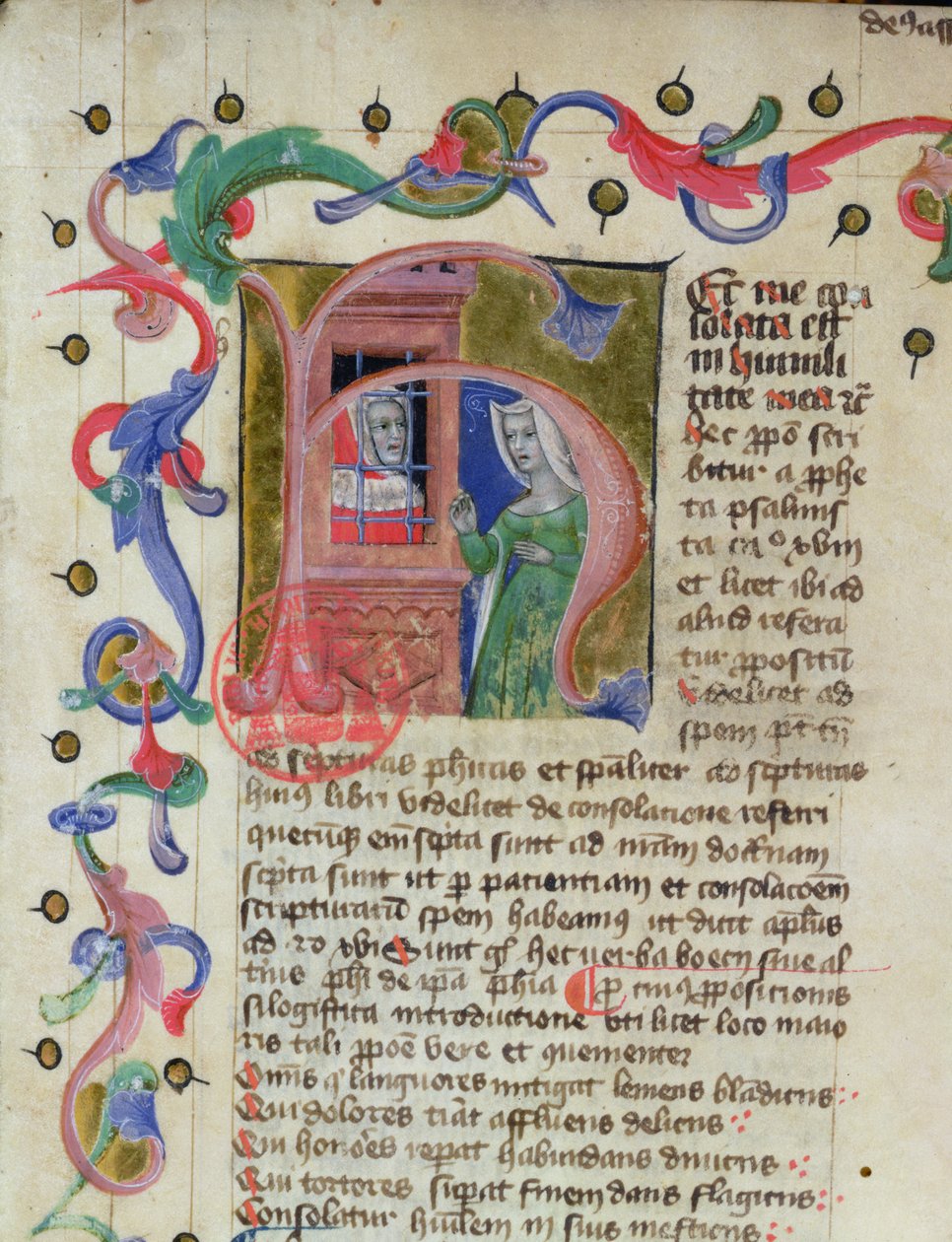 3859年哲学家Boethius（c.480-524）在监狱中的缩影 作者 法语学校