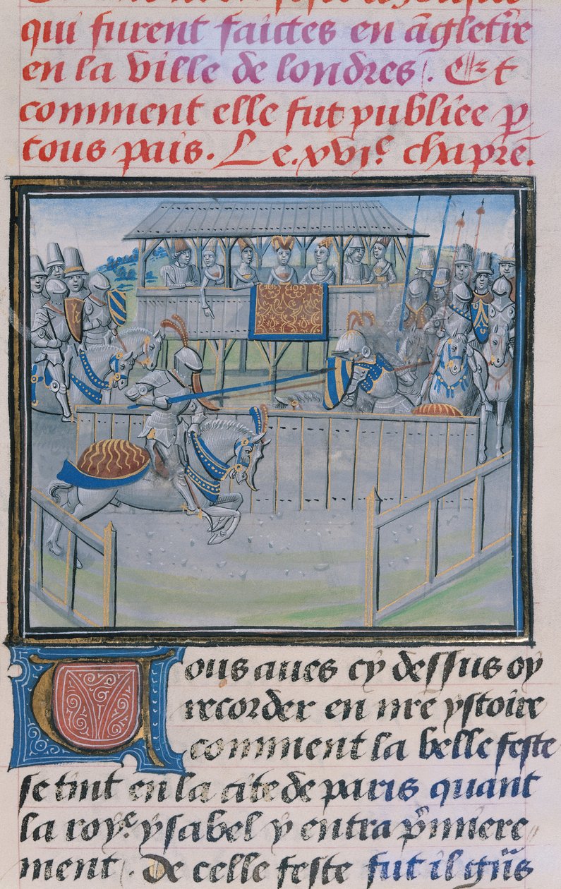 5190 f.88伦敦锦标赛：来自Froissarts Chronicles的Jousting 作者 法语学校