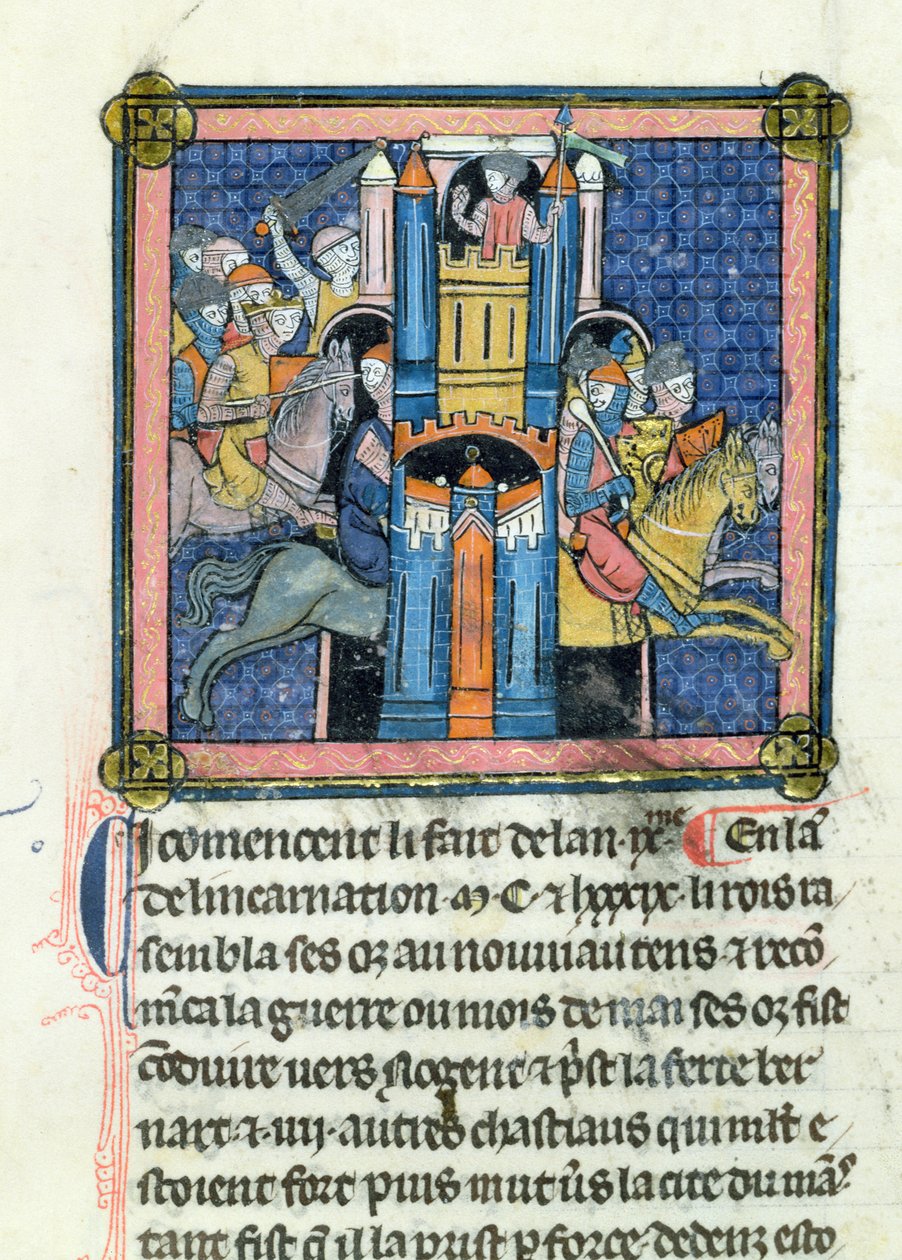 女士702 fol.295 Philippe-Auguste（1165-1223）于1189年拍摄勒芒 作者 法语学校
