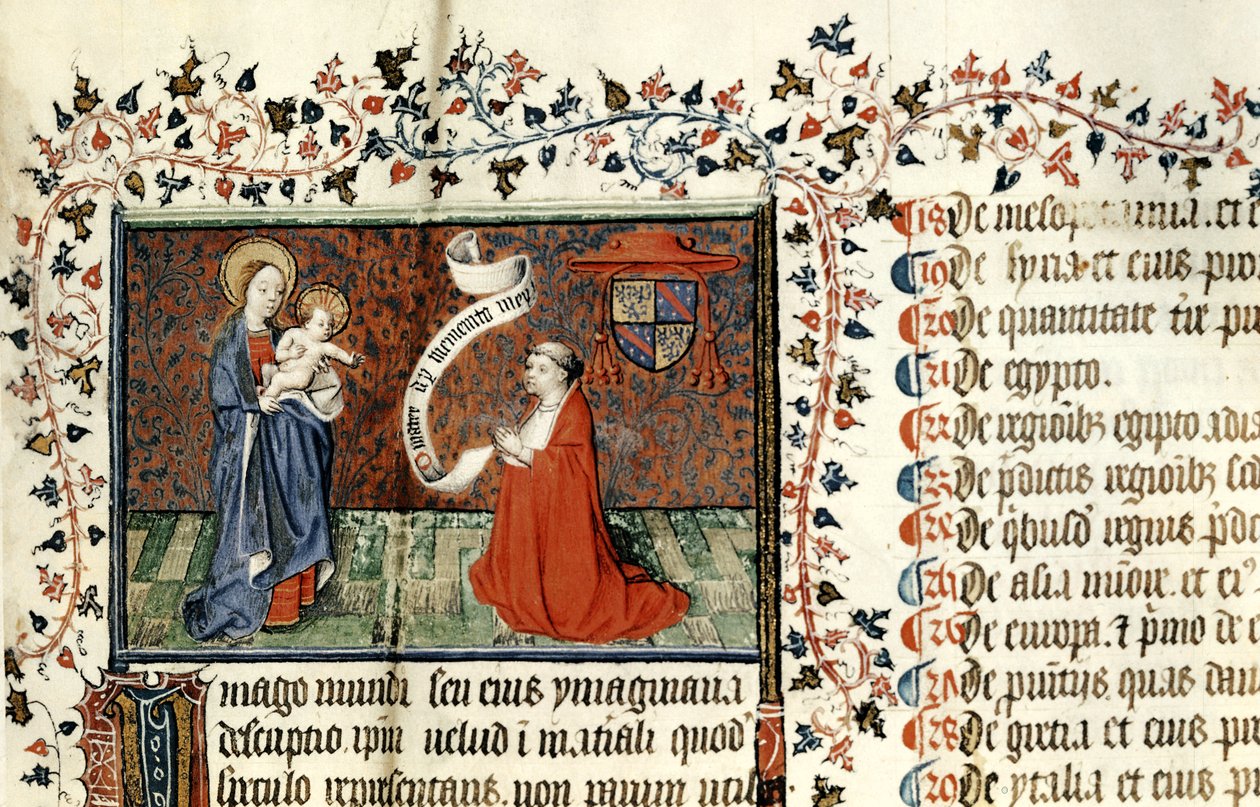 954 Pierre dAilly女士（1350-1420）康布雷主教，在维尔京之前，来自Oeuvres的Pierre dAilly，c.1416 作者 法语学校