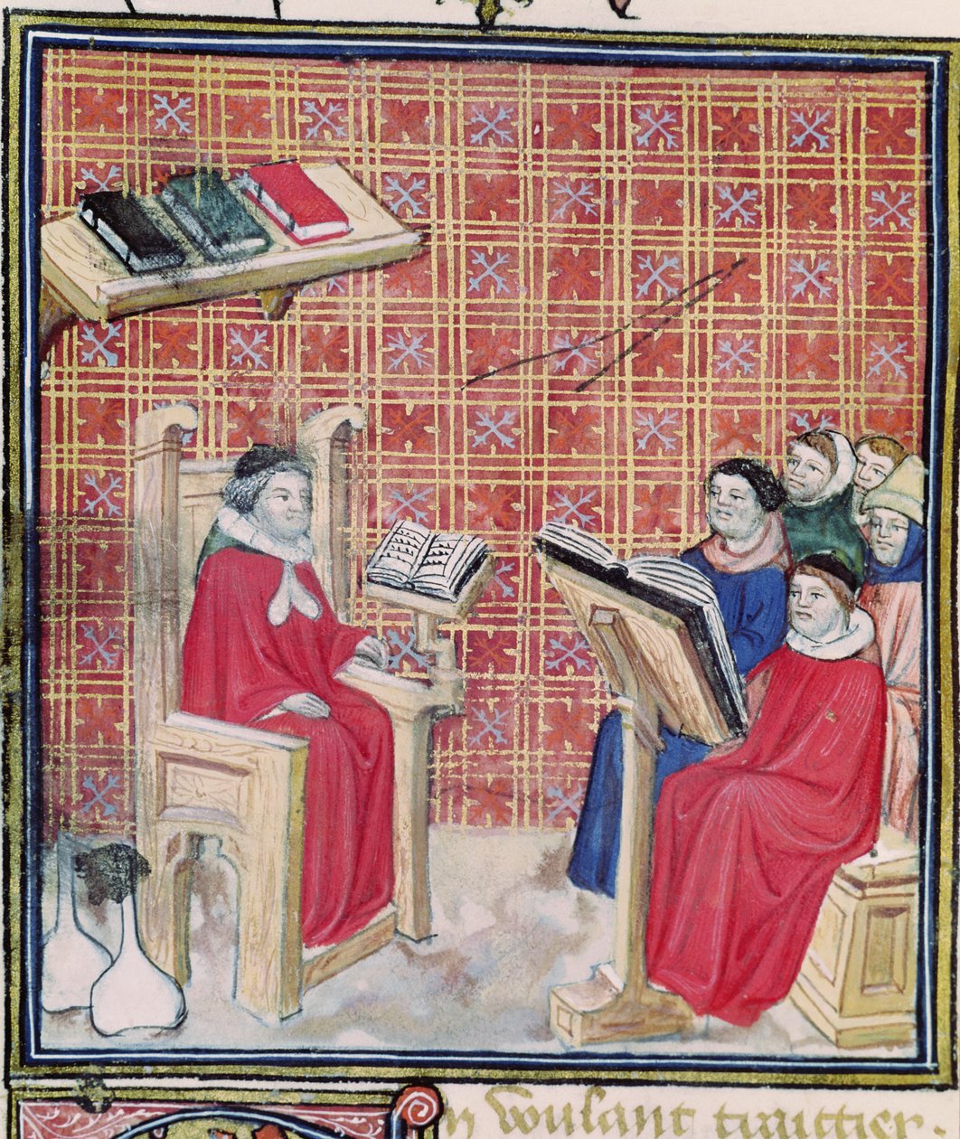 993 f.43v女士人体不同部位的教学，来自Jean Cordichon的Le Livre des Proprietes des Choses 作者 法语学校