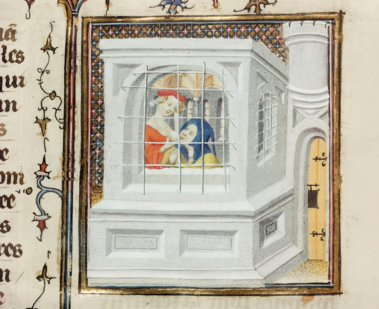 Fr 12420罗马慈善机构：Cimon和Pero，来自Claris Mulieribus，Giovanni Boccaccio（1313-75） 作者 法语学校