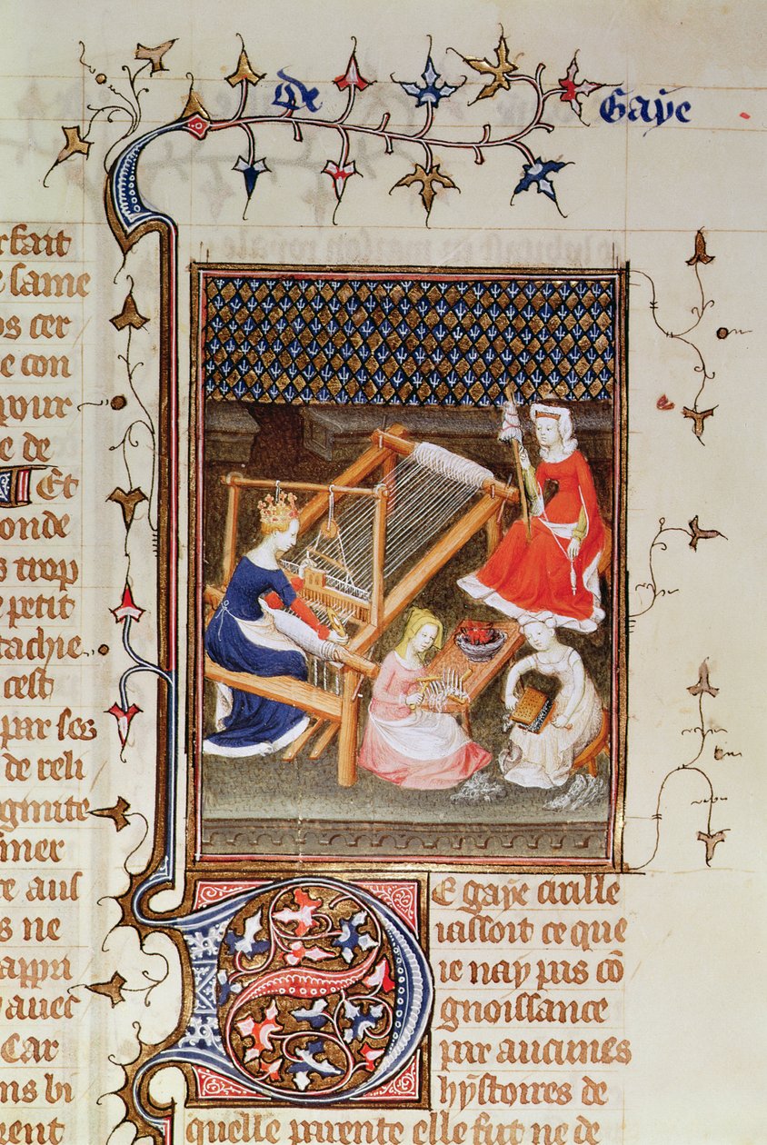 Fr 12420女士，来自Tanaquil编织，来自Claris Mulieribus，来自Giovanni Boccaccio的作品，1402 作者 法语学校