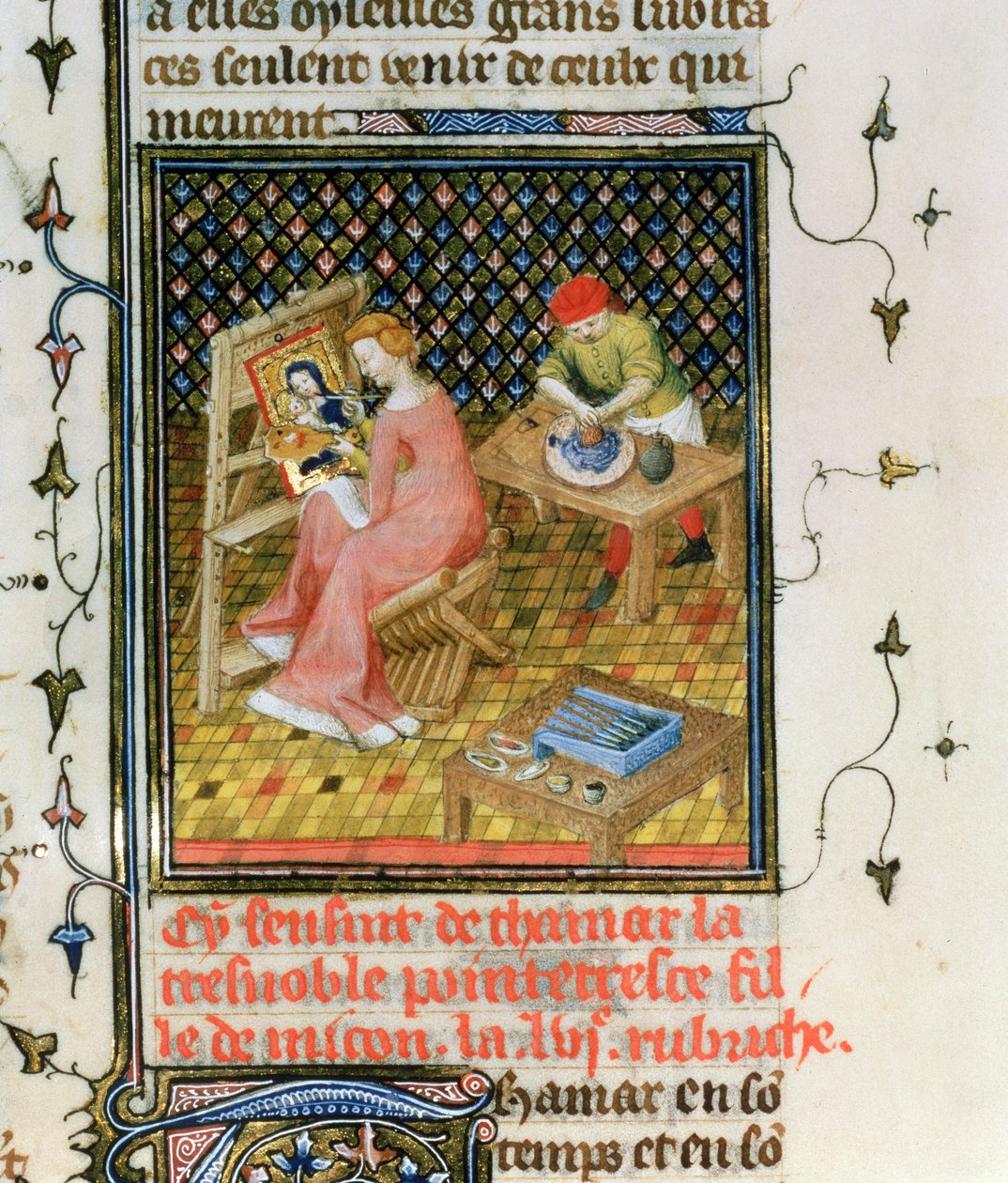 Fr 12420女士fol.86r Thamyris的故事，来自De Claris Mulieribus，来自Giovanni Boccaccio的作品 作者 法语学校