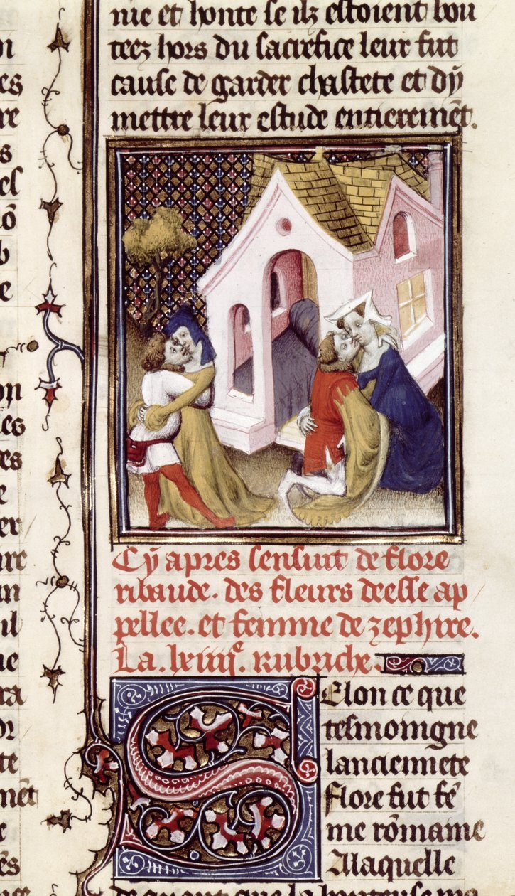 女士598 f.97妓女，来自The Clairs and Nobles Women，来自Giovanni Boccaccio（1313-75）c.1403 作者 法语学校