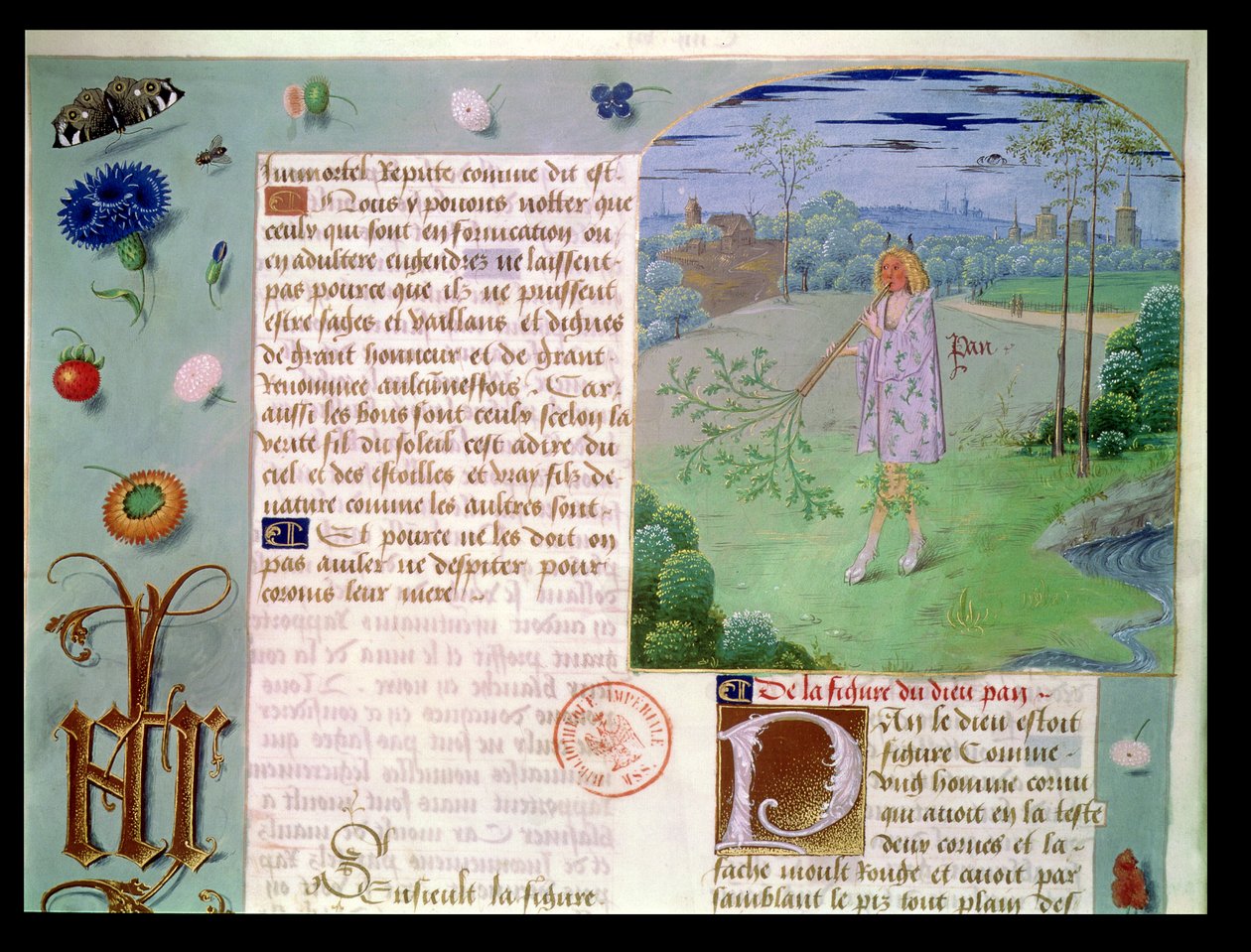 女士Fr 9197 fol.187 Pan，来自Book of Eschecs DAmour 作者 法语学校