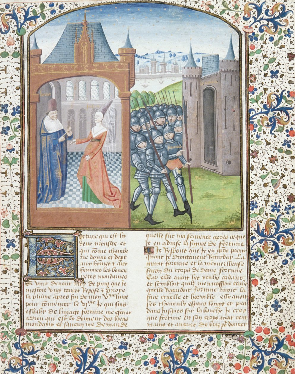 Hunter女士372 f.1r Boccacio和Fortune，1467 作者 法语学校