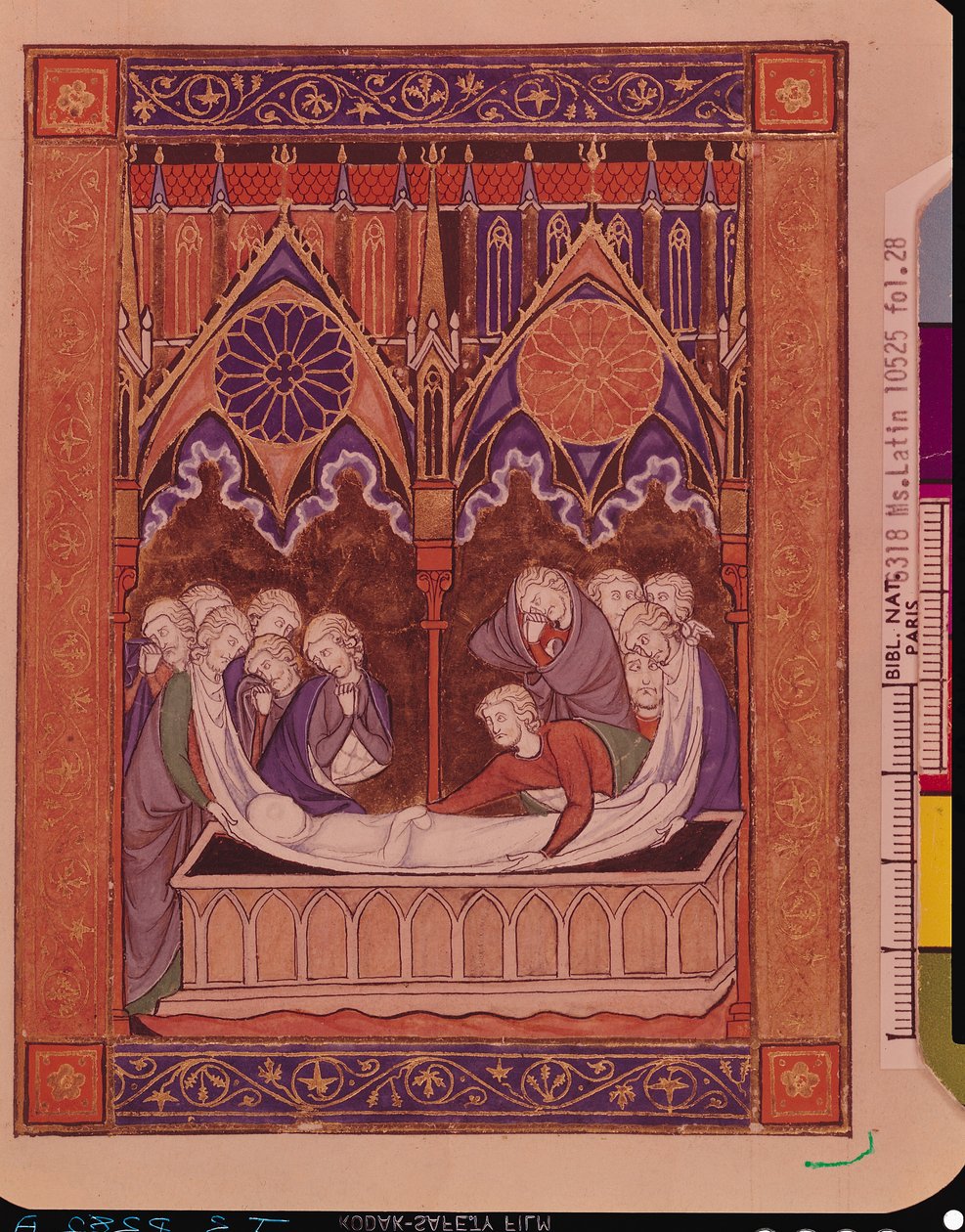 Lat 10525 Fol.28迦南的雅各葬，来自圣路易斯的Psalter，c.1258-70 作者 法语学校