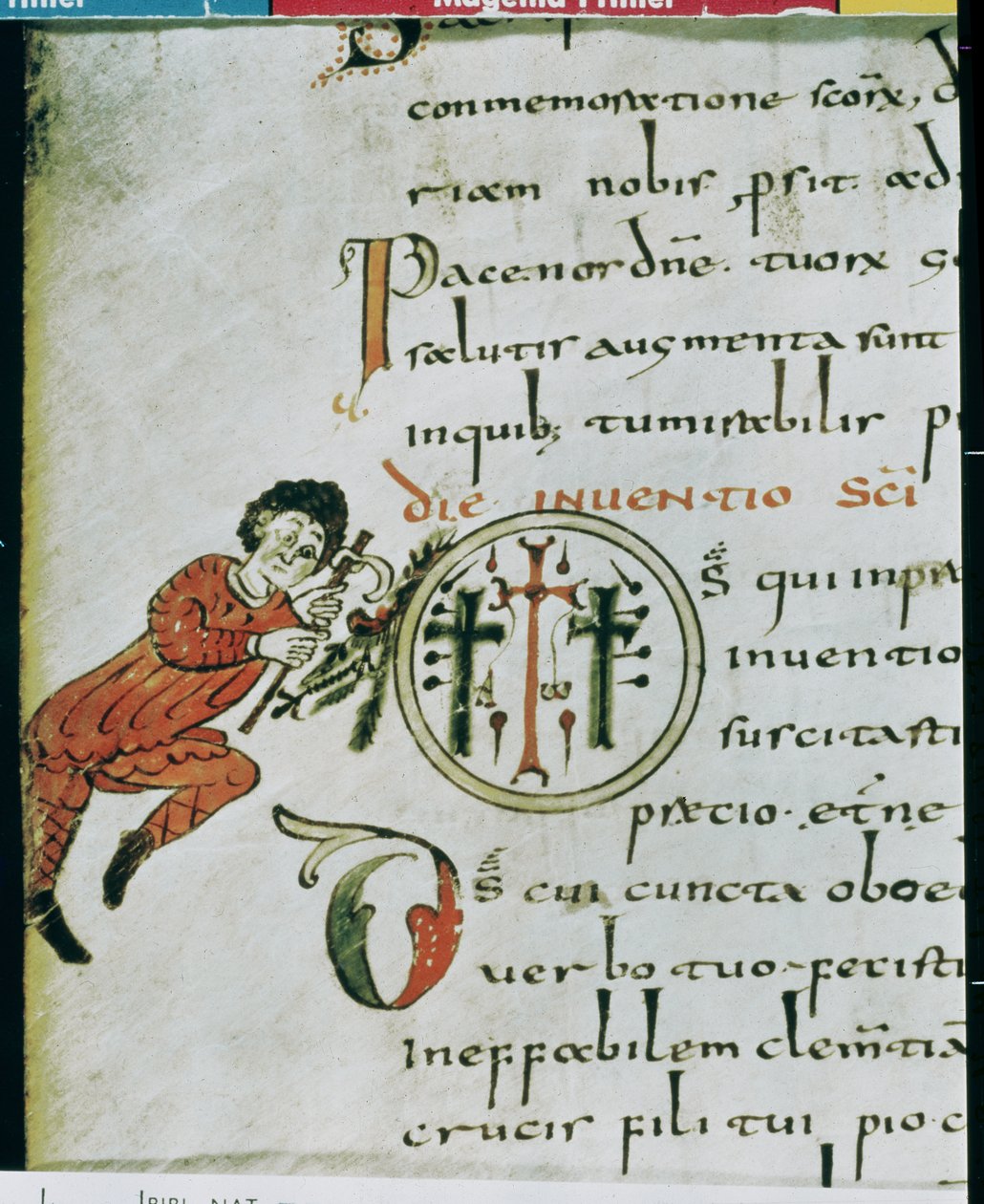 Lat 1248 fol.76v女士来自Gellone的Sacramentary的初始O. 作者 法语学校