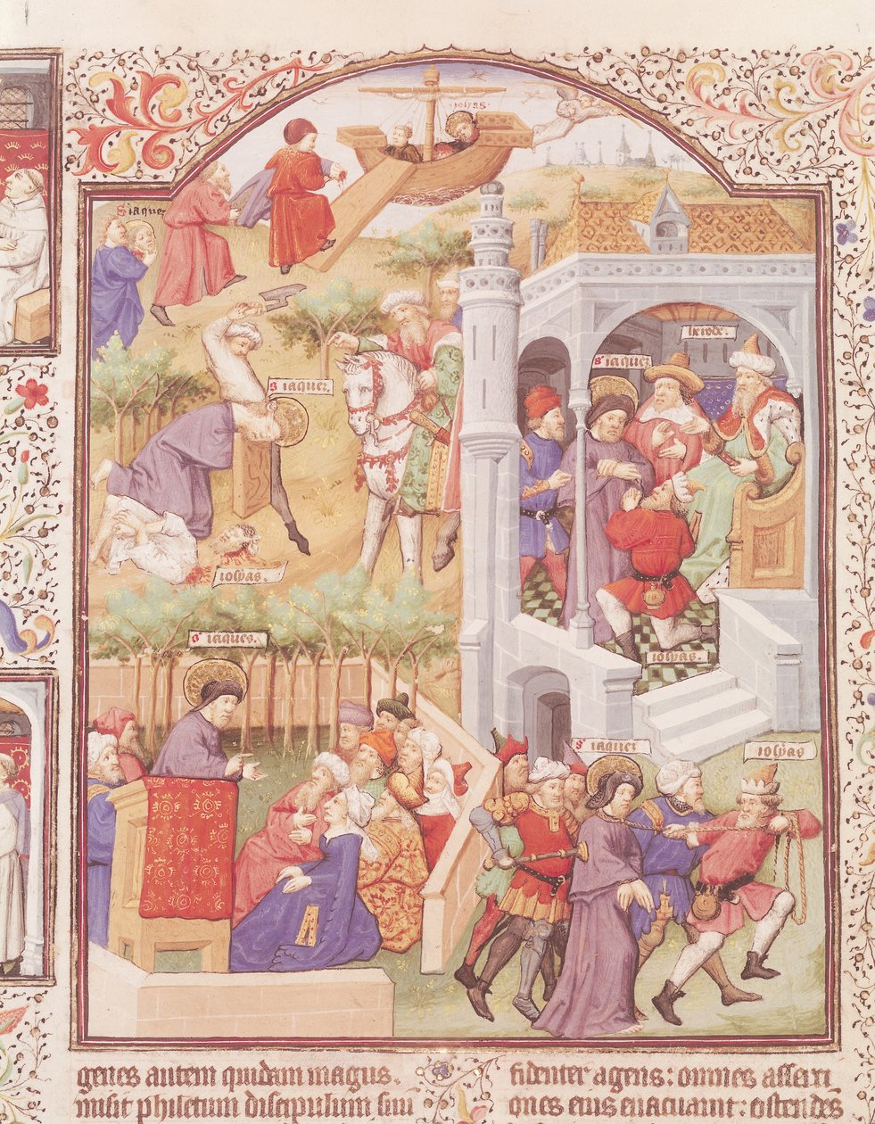 Lat 17294 Fol.515v来自圣詹姆斯大帝生活的场景（第44页），来自贝德福德公爵的修道院，c.1424-35 作者 法语学校