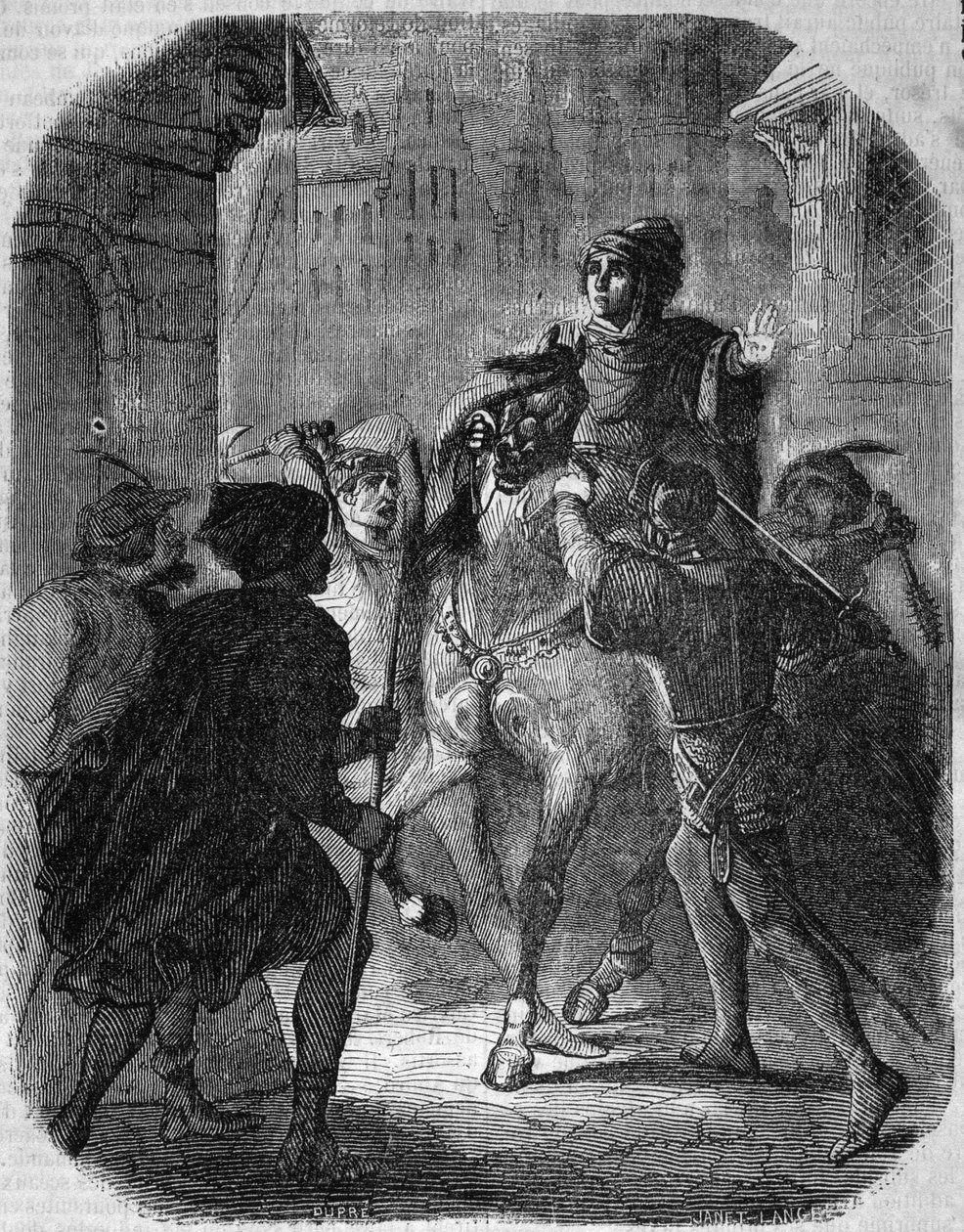 奥尔良公爵瓦卢斯一世（1372-1407）在老庙街被Jean Sans Ppeur谋杀--《法国历史》，L.-P.著。Anquetil 作者 法语学校