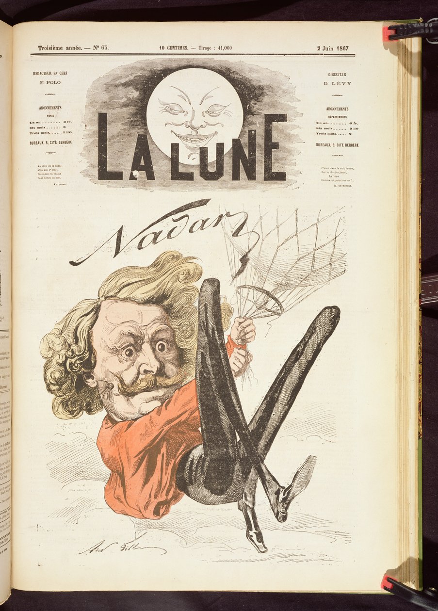 纳达尔（1820-1910）La Lune的标题页，出版于1867年6月 作者 法语学校