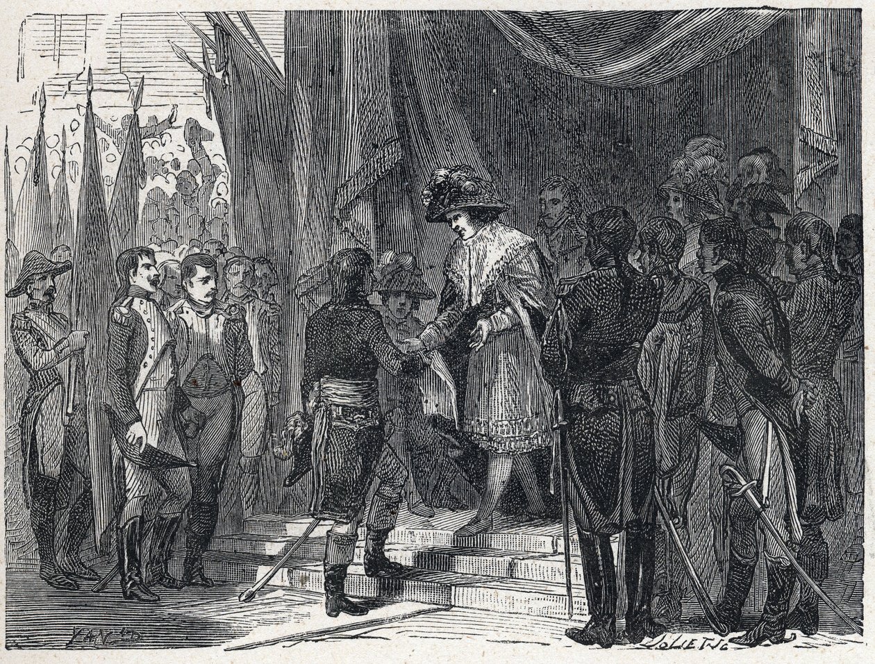 拿破仑-波拿巴（1769-1821）于1797年12月10日将坎波福米奥（Campo-Formio，坎波福米奥）的贸易移交给执行委员会成员。法国和奥地利之间的这项贸易标志着第一次联盟的结束。 作者 法语学校