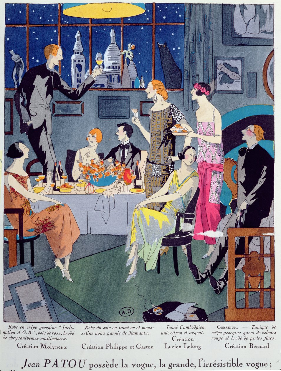 新年前夜，Art，Gout，Beaute的时装板块于1923年12月在巴黎出版（pochoir print） 作者 法语学校
