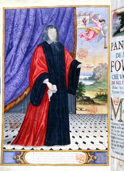 尼古拉-富凯（1615-80）的微型插图，摘自Puget de la Serre的 "Les Panegyriques des Hommes Illustres de Notre Siecle"。 作者 法语学校