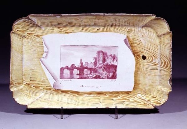 Niderviller板，带有错视印花，1774（陶瓷） 作者 法语学校