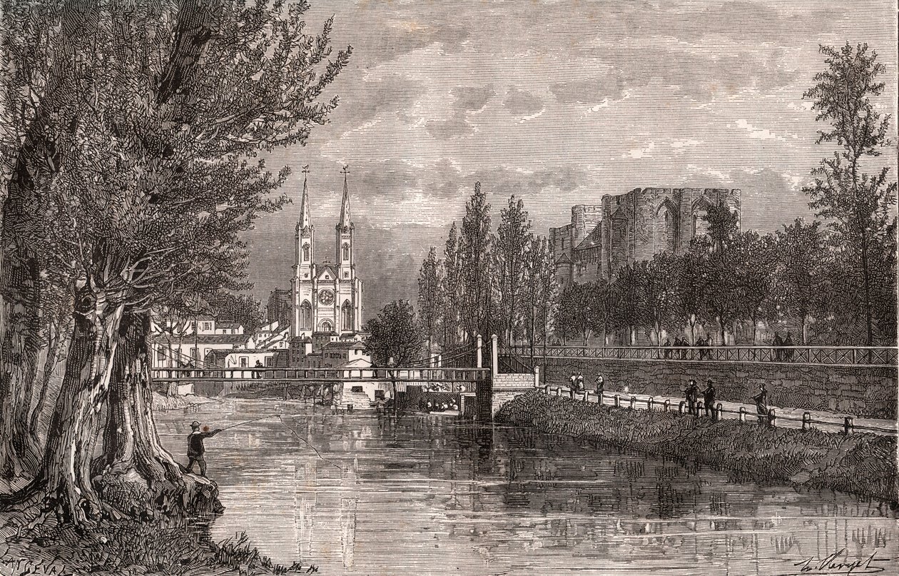 尼奥特-德塞夫尔--载于V.A. Malt-Brown的 "La France illustrstree: geographie, histoire, administration statistique "的雕刻。 作者 法语学校