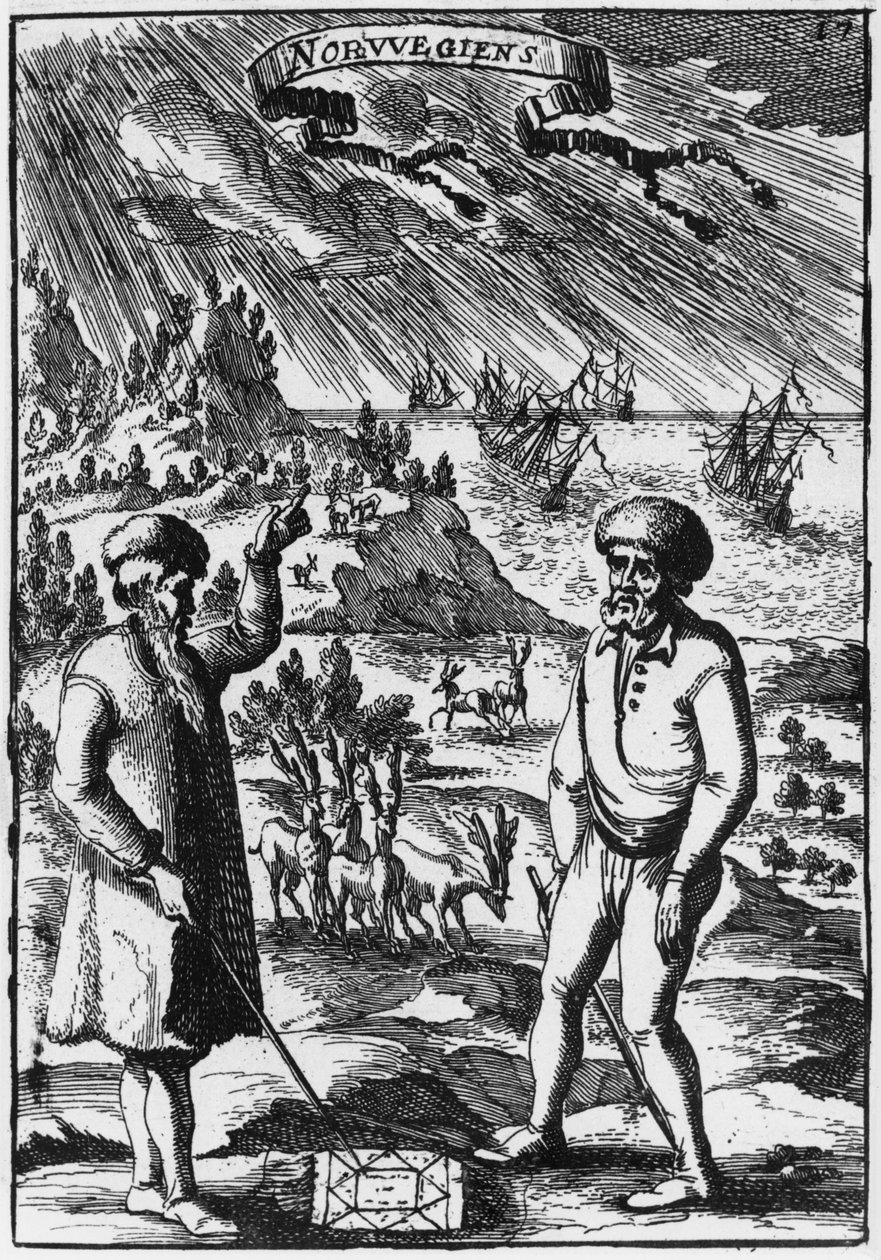 挪威人，来自Allain Manesson Mallet（1630-1706）的宇宙描述的插图出版于巴黎，1683年 作者 法语学校