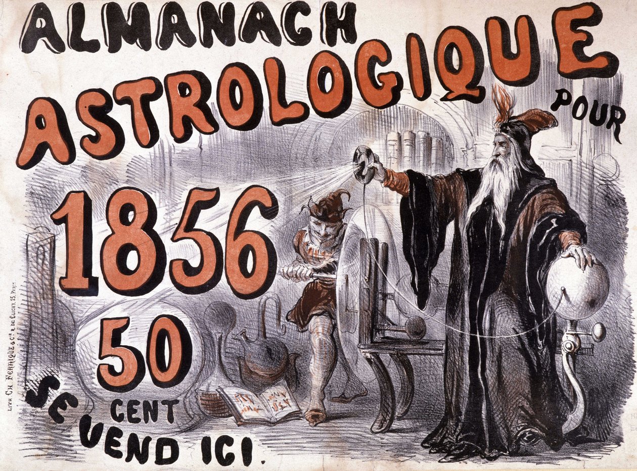 诺查丹玛斯，照亮未来的占星家 - 在 1856 年的“Almanach Astrologique”中 作者 法语学校