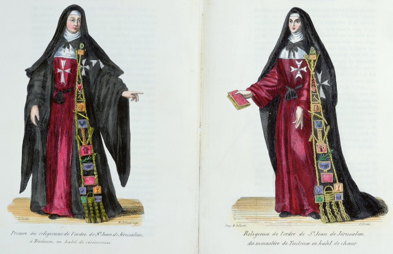耶路撒冷圣约翰勋章，1842年父亲Helyot的修道院命令的历史和服装插图 作者 法语学校