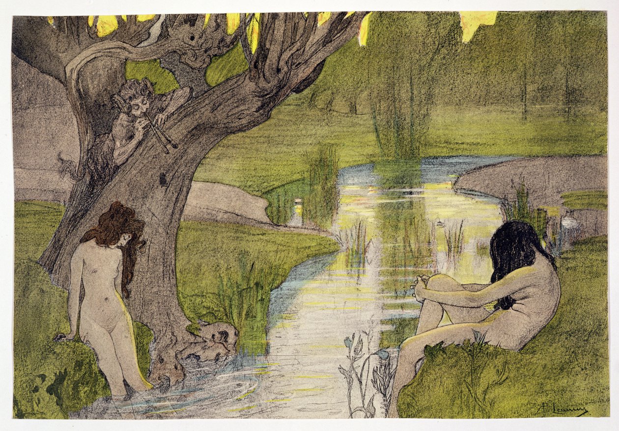 来自LEstampe Moderne的Nymphs Bathing于1897-99年出版了巴黎 作者 法语学校