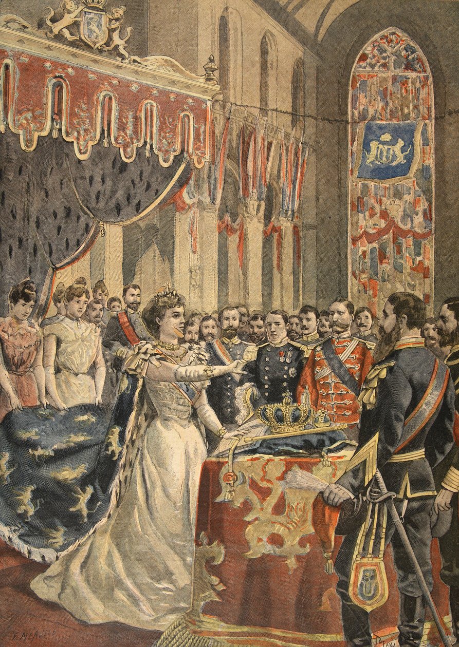 来自Le Petit Journal的女王Wilhemina插图的誓言：Supplement illustre，1898 作者 法语学校