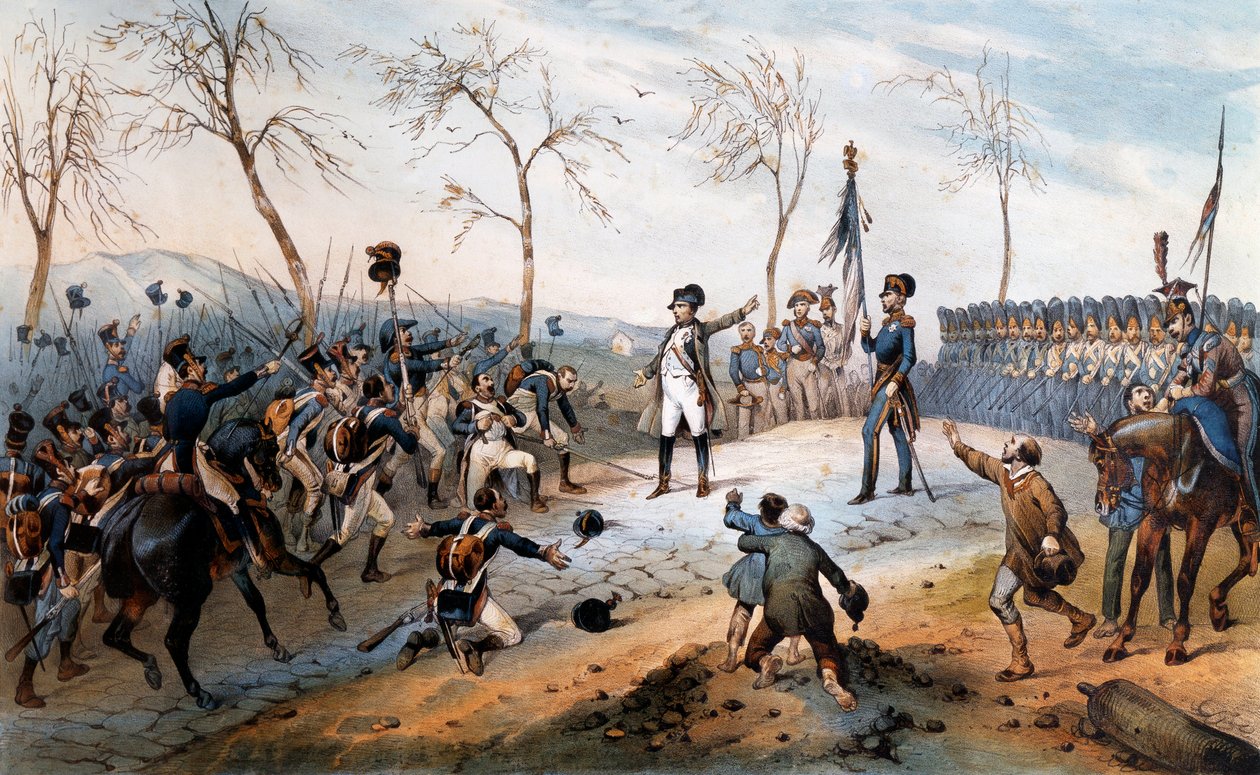 One hundred days: “” Napoleon Bonaparte (1769-1821) returning from exile on the island of Elba 1815 - Napoleon