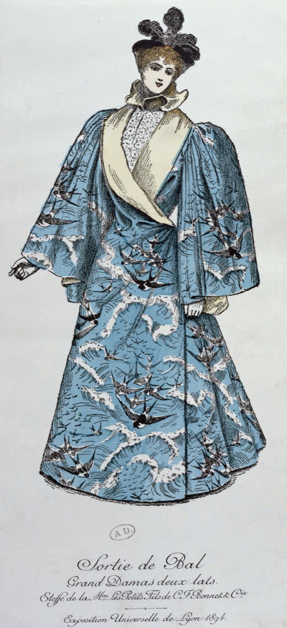 1894年，在里昂世界博览会的招股说明书中，由女装设计师Worth创作的歌剧斗篷 作者 法语学校