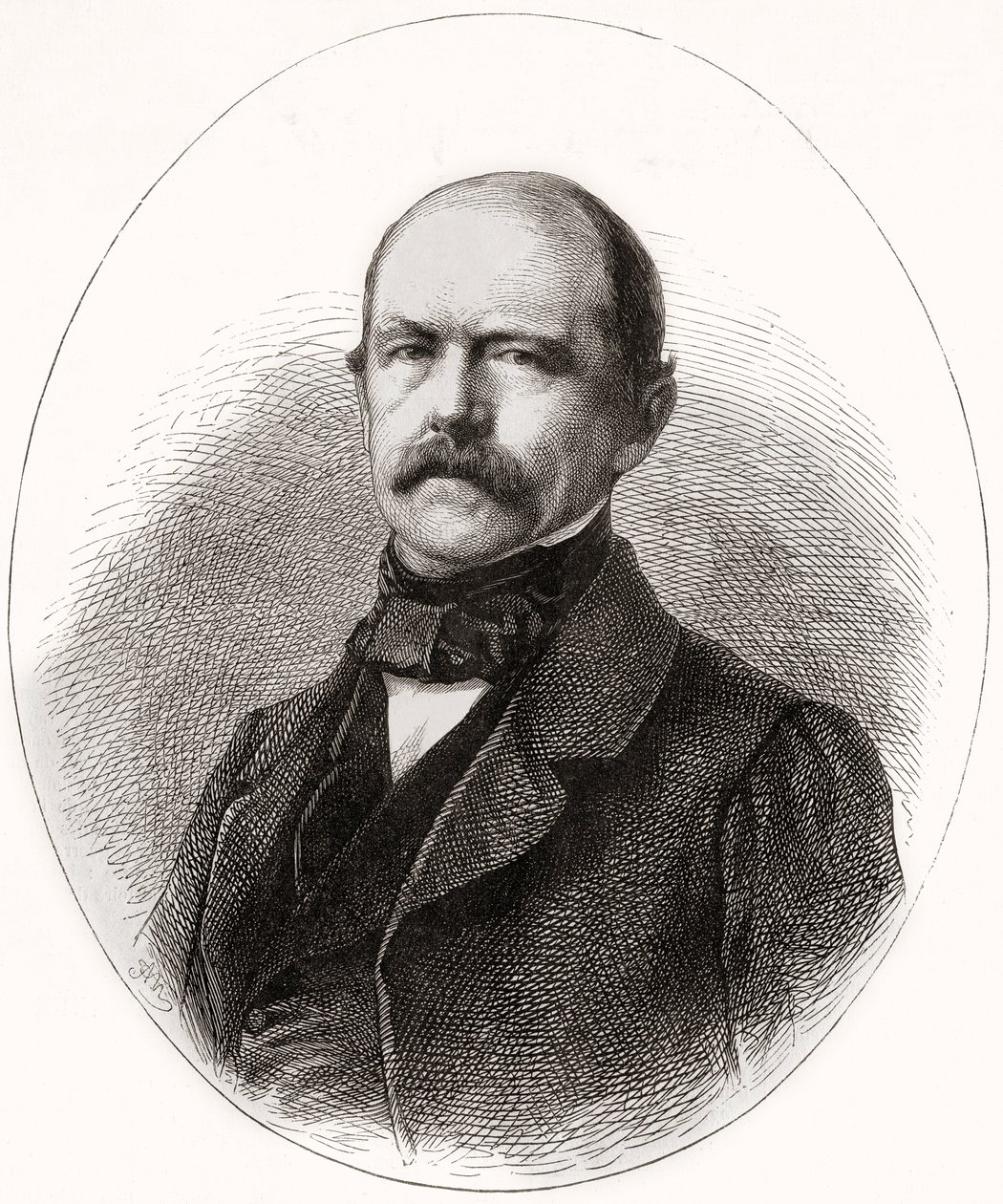 劳伦堡公爵俾斯麦王子奥托·爱德华·利奥波德，来自LUniversIllustré，1866年 作者 法语学校