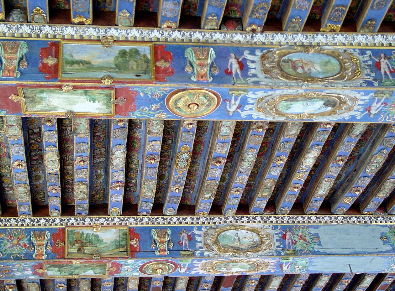 彩绘梁，城堡dOiron，卢瓦尔河谷（彩绘木） 作者 法语学校