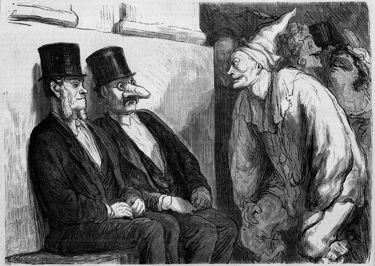 巴黎--歌剧舞会："你玩得太开心了!"Honore Daumier（1808-1879）的漫画。2月22日《世界画报》第567期上的版画。 作者 法语学校