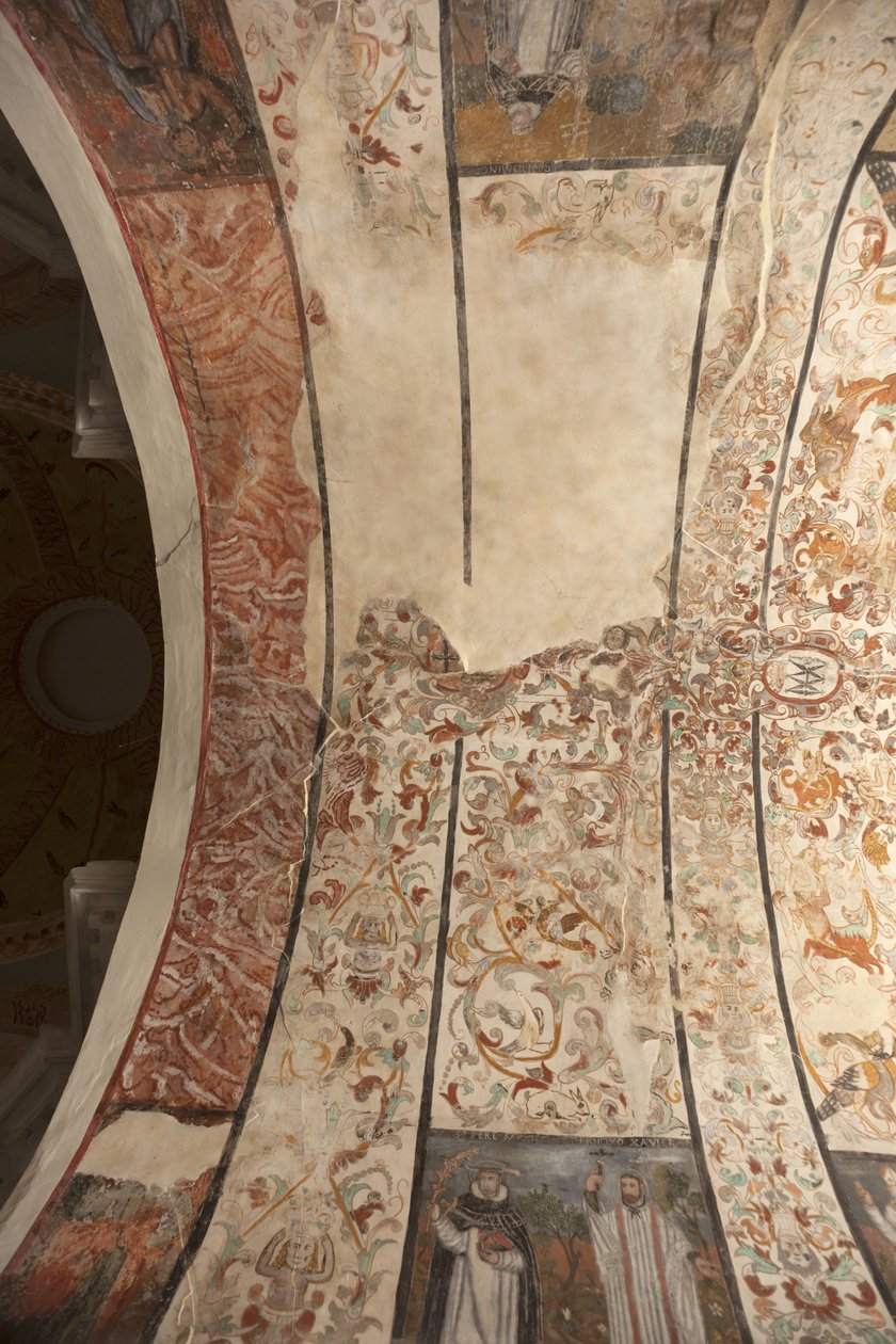 教区教堂（Església de la Mare de Déu de Solers）。内部。中殿，天花板。壁画。16世纪(?)。 作者 法语学校
