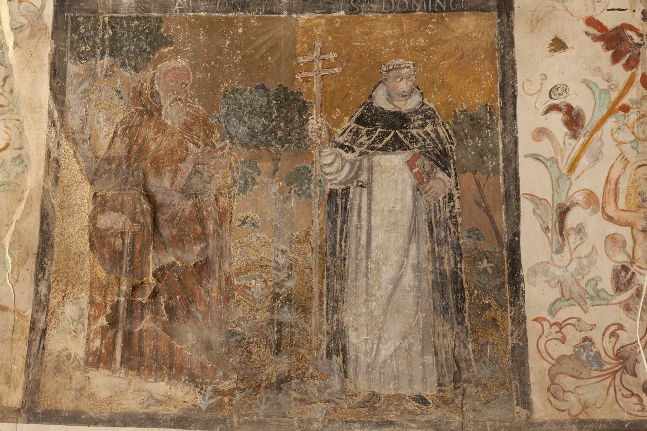 教区教堂（Església de la Mare de Déu de Solers）。内部。中殿。壁画。细节。16 世纪（？） 作者 法语学校