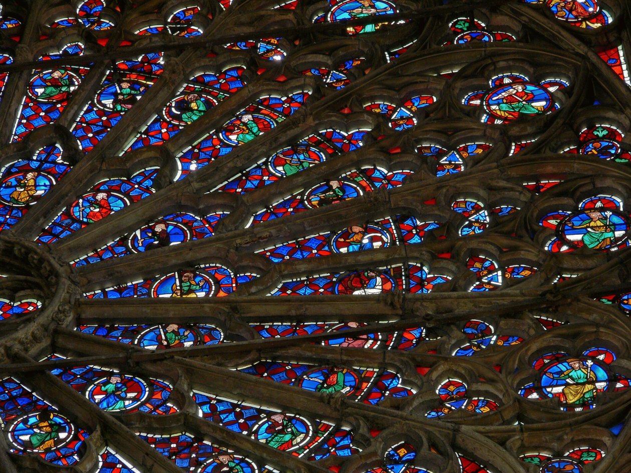 北部玫瑰窗的部分视图，c.1300 作者 法语学校