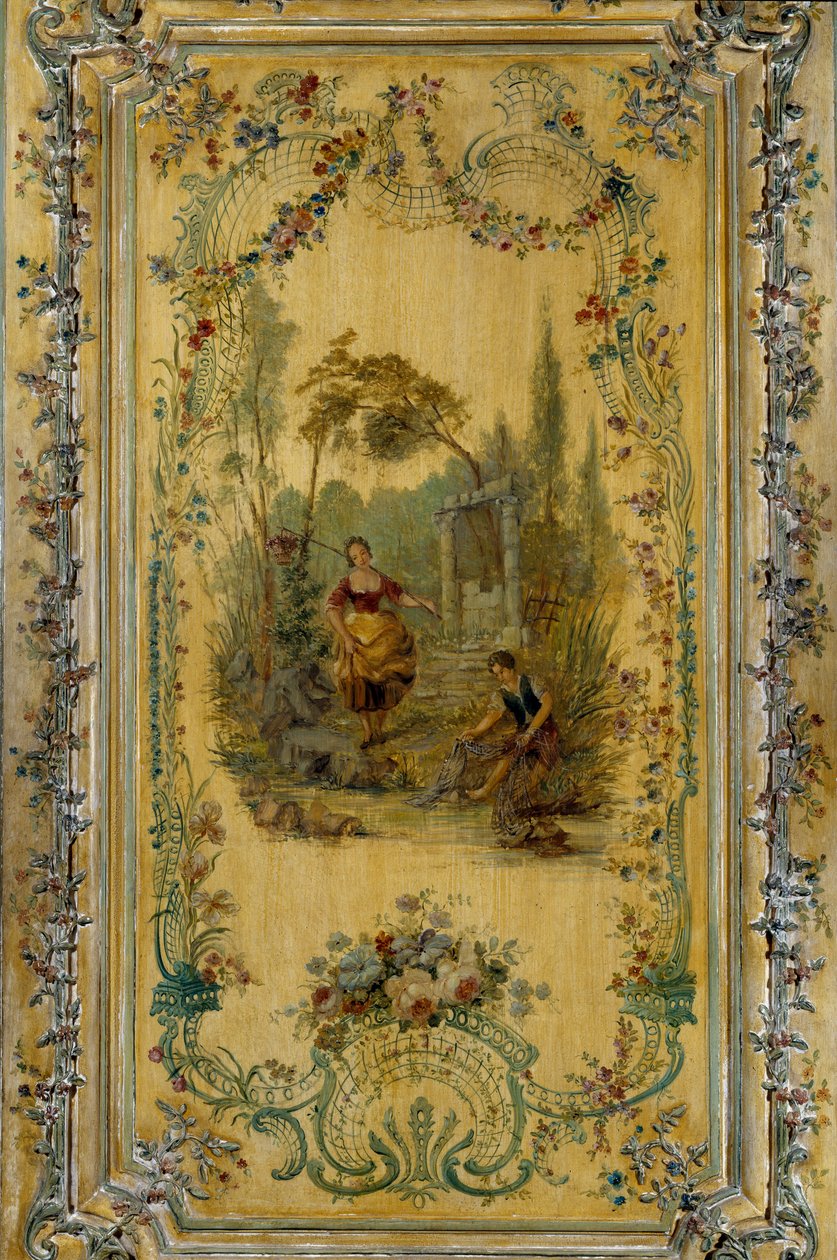 田园风光，萨克森王妃玛丽-约瑟夫公寓的面板（1731-1767年 作者 法语学校