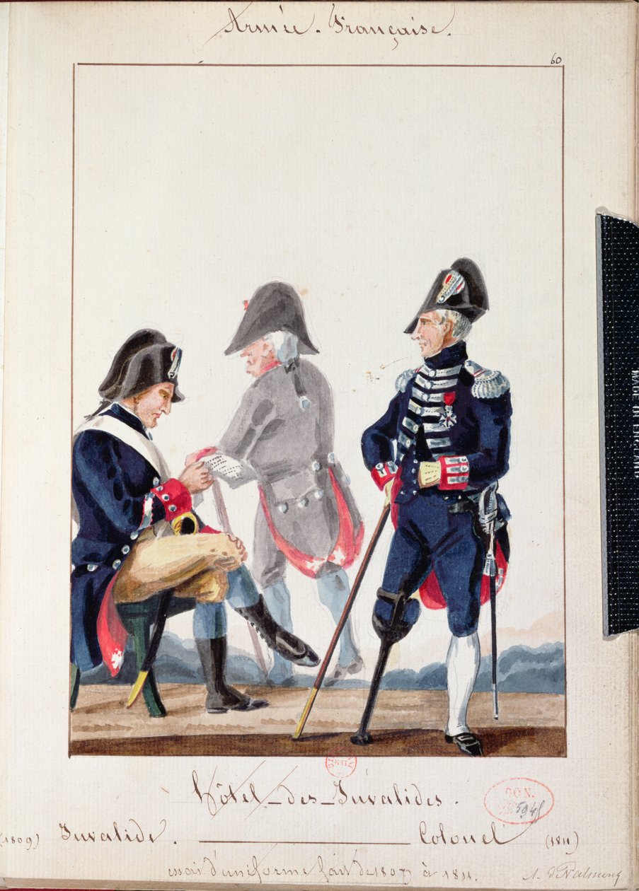 Hotel des Invalides酒店的病人，1809-11（纸上写着） 作者 法语学校