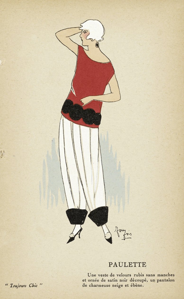 波莱特》，选自《Toujours Chic》，1921-22 年出版（模板印刷品） 作者 法语学校