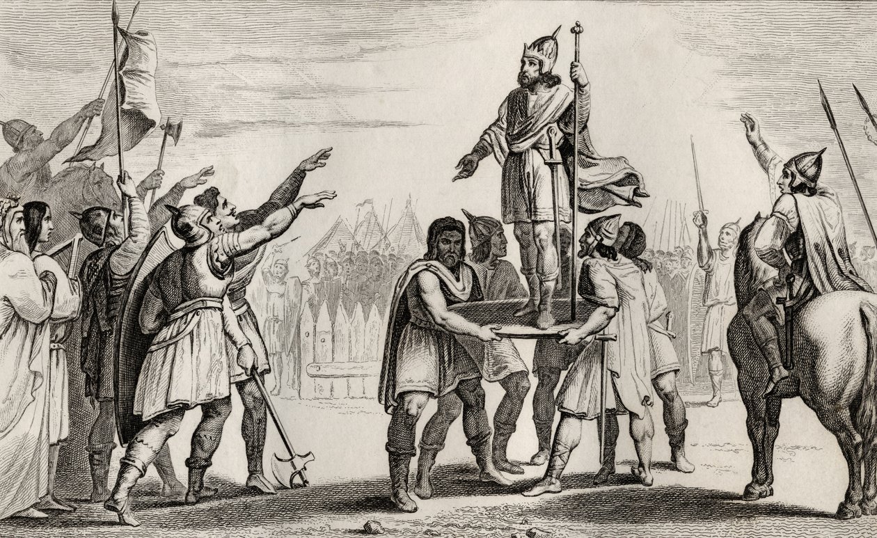 Pharamond，法国传奇之王，来自Colart的“Histoire de France”，出版于1840年 作者 法语学校