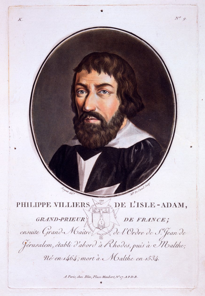 来自Isles Adam的Philippe Villiers，来自伟大的人物肖像，杰出的女性和法国的难忘主题，出版于1787-92 作者 法语学校